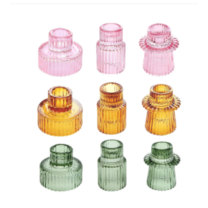 Modern Crystal Clear Taper Glass Candlestick Holders Tealight Candle Holders for Table Centerpieces Wedding Decor Dinner Party 