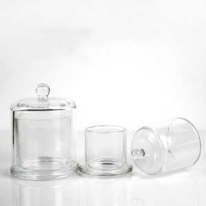 Luxury Empty Clear Glass Transparent Bell Shape Desktop Candle Holder Scented Candle Jar With Cover for Decoration Diy Candle 