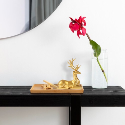 Nordic 2Pcs Deer Shaped 3D Geometric Art Deco Sculptures Ornaments Resin Crafts Decoration Sculpture for Home Decoration