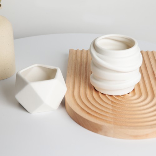 Nordic Handmade White Irregular Luxury Candle Container Vessels Empty Ceramic Candle Jar Without Wax for Scented Candles Making