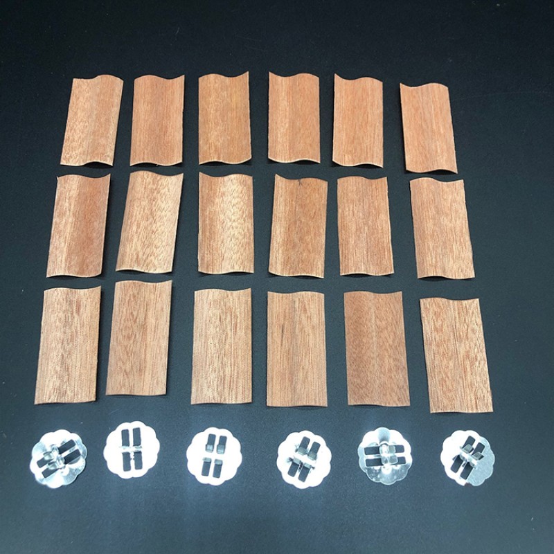 S-Type Handmade Wood Wick Clips with Holder Eco-Friendly Smokeless Core for Candles & Fragrance Accessories 