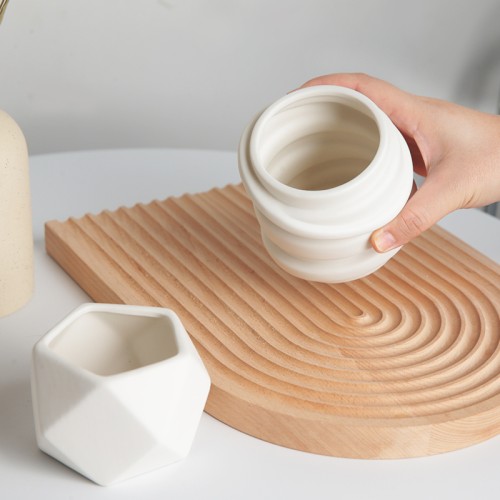 Nordic Handmade White Irregular Luxury Candle Container Vessels Empty Ceramic Candle Jar Without Wax for Scented Candles Making