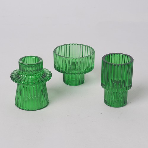 Modern Crystal Clear Taper Glass Candlestick Holders Tealight Candle Holders for Table Centerpieces Wedding Decor Dinner Party
