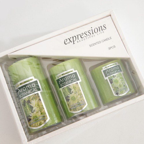 Wholesale Smokeless and Long Burning Decorative Candles Dinner Table Decor Smokeless Cylindrical Scented Pillar Candles Set