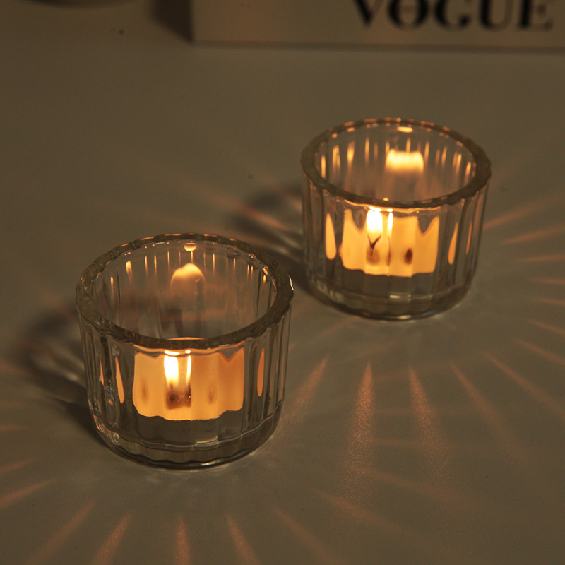 Custom Color Small Votive Candle Holder Clear Glass Tealight Candle Holder for Wedding Party Table Centerpieces Decor 