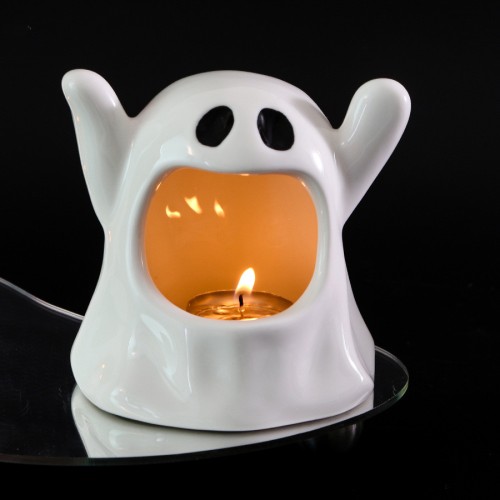 Photo Props Ghost Shaped Halloween Decorations Decor Candy Dish Ceramic Candlestick Holder Candle Tray Ceramic Candle Holder