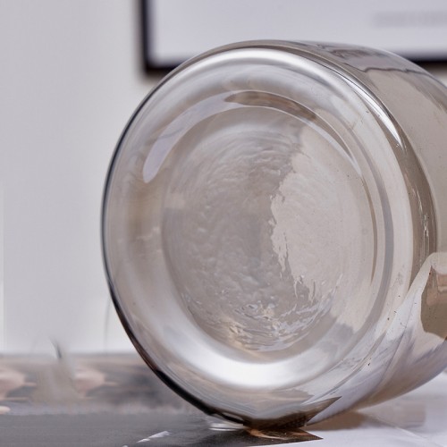 Hot Selling Ion Plating Amber Color Decoration Empty Scented Candle Jar Can Glass Votive Tealight Candle Holder