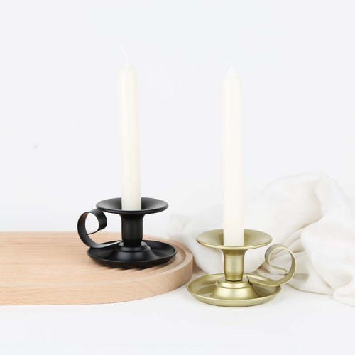 Black Gold Iron Candlestick Taper Candle Holder Creative Metal Plating Candle Stand for Table Wedding Decoration
