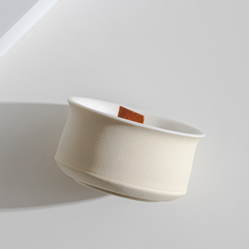 Logo Luxury Nordic Decorative Empty Matte White Scented Candle Vessels Holder Container Porcelain Ceramic Candle Jar 