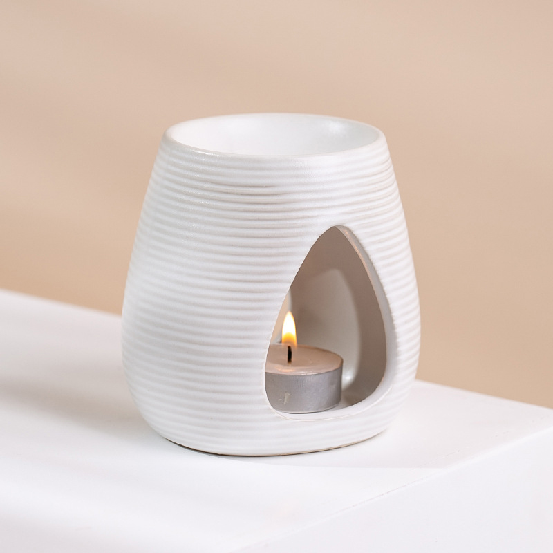 Home Decoration White Aromatherapy Aroma Candle Wax Warmer Tealight Candle Holder Ceramic Essential Oil Burner 