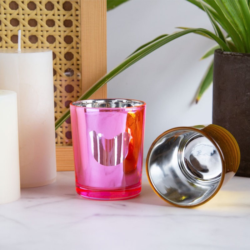  Hollow Out Decorating Candle Holders Candle Container Luxury Glass Candle Jars 