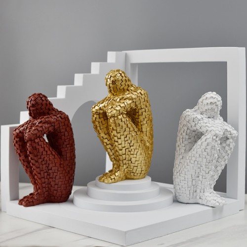 Aesthetic Decoration Mini Thinker Statues Men Abstract Art Resin Sculpture Craft Table Decor for Living Room