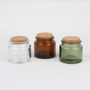 DIY Heat Resistant Amber Green Clear 4Oz 100Ml Candle Vessel Container Empty Glass Candle Jar With Cork Lid 