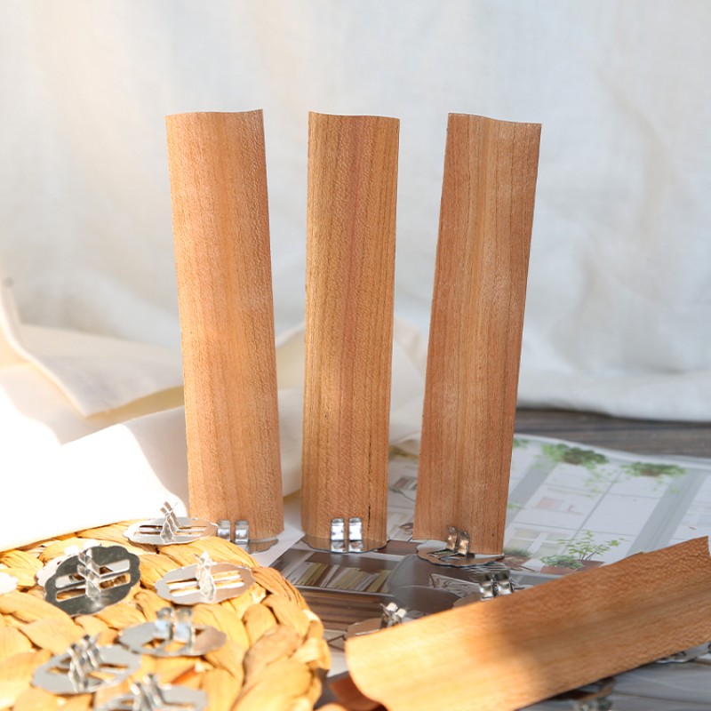 Smokeless Crackling Wood Wicks with Iron Stand Natural Wicks for DIY Candles Making Wooden Candle Wicks with Clips 