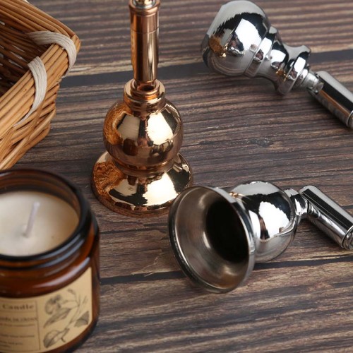 Creative Gold & Silver Bell Gourd Shaped Candle Snuffer Metal Wick with Long Handle Elegant Candle Accessories Tool