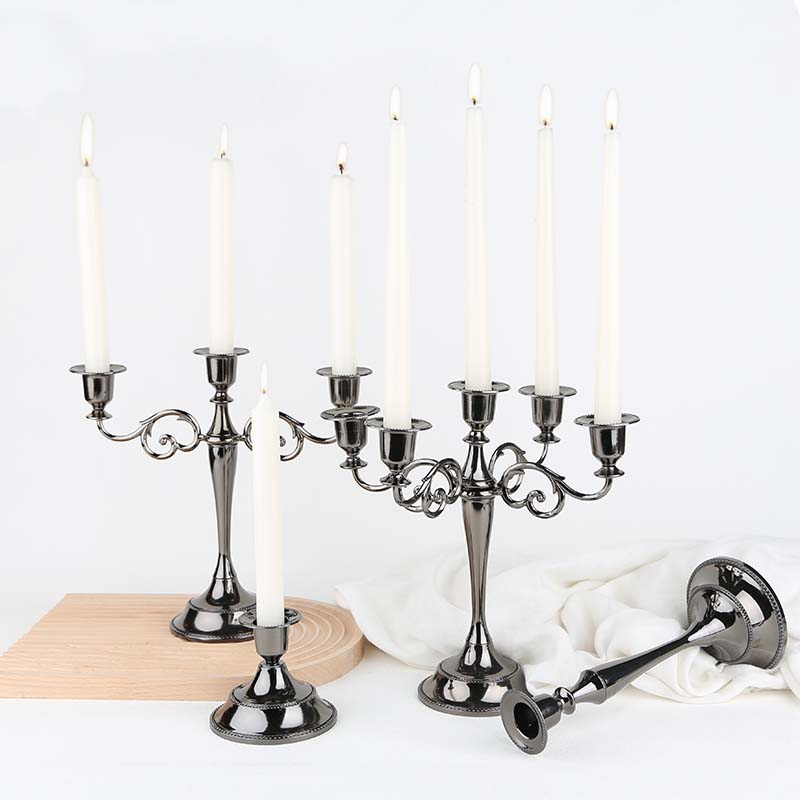 1/3/5 Arm Silver Aeneous Gold Black Tabletop Stand Candelabra Gold Candle Holder Metal Candlestick Holders