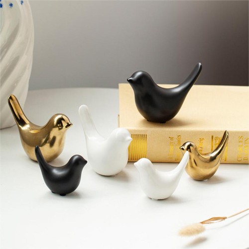 Home Decoration Small Birds Statues Decorative Ornaments Ceramic Sculptures for Living Room Bedroom Office Desktop Cabinets