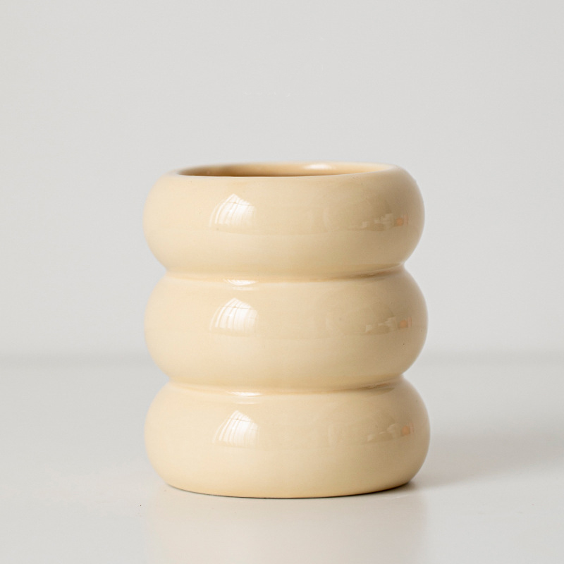 2023 New High Quality Home Decor Candlestick Empty Circle Ceramic Scented Candle Jar Candle Container Cup for Weddings Christmas 