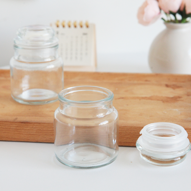Small Mushroom Shape Food Storage Containers 100ML Sealable Glass Scented Candle Empty Jar Vessel With Lid for Making Candles 
