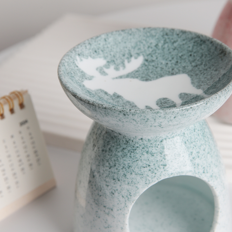 Colored Drawing Ceramic Tealight Candle Holder Burner Essential Oil Candle Wax Warmer Aromatherapy Aroma Ceramic Oil Diffuser 