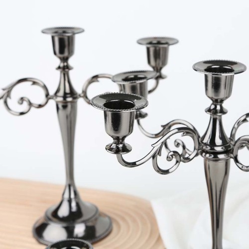 1/3/5 Arm Silver Aeneous Gold Black Tabletop Stand Candelabra Gold Candle Holder Metal Candlestick Holders