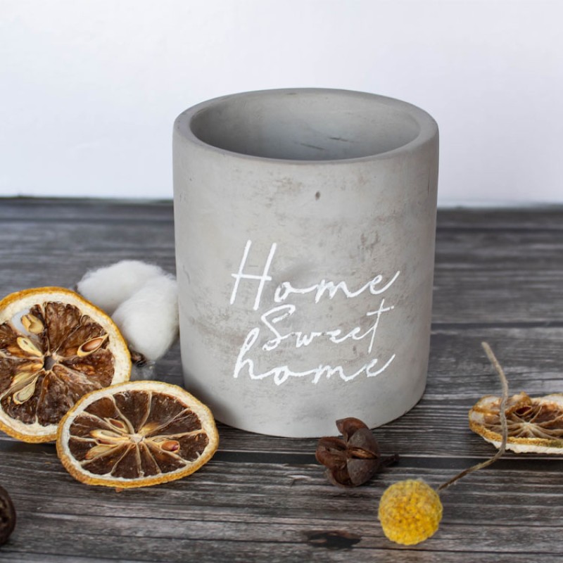Hot Sale Empty Gray Candle Holder Gloway  Label Concrete Candle Jar for Scented Candle 