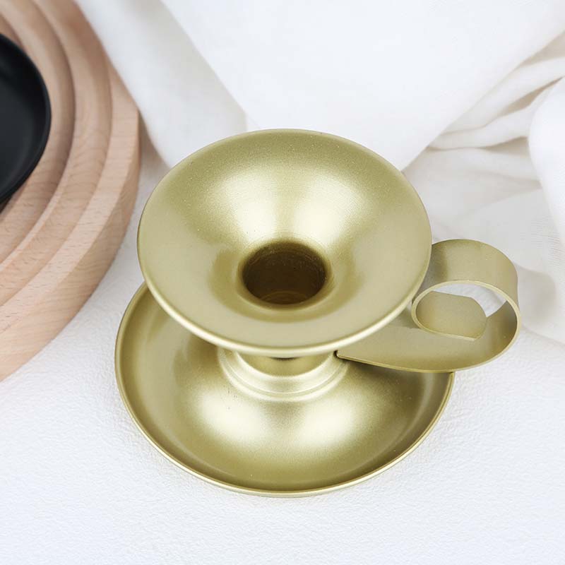Black Gold Iron Candlestick Taper Candle Holder Creative Metal Plating Candle Stand for Table Wedding Decoration 
