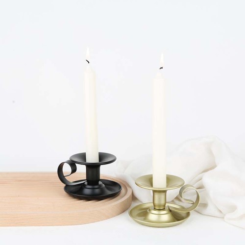 Black Gold Iron Candlestick Taper Candle Holder Creative Metal Plating Candle Stand for Table Wedding Decoration