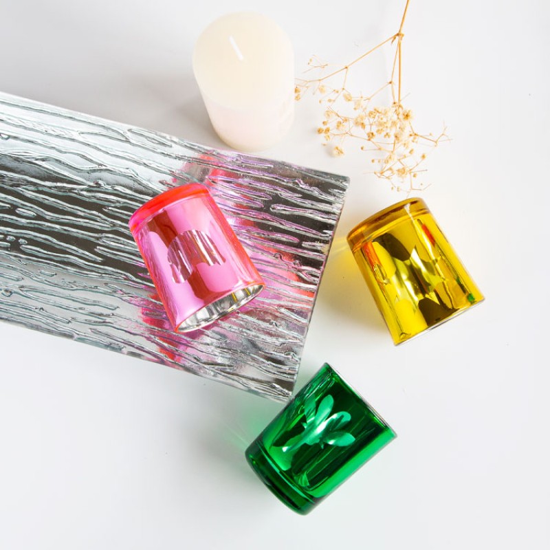  Hollow Out Decorating Candle Holders Candle Container Luxury Glass Candle Jars 