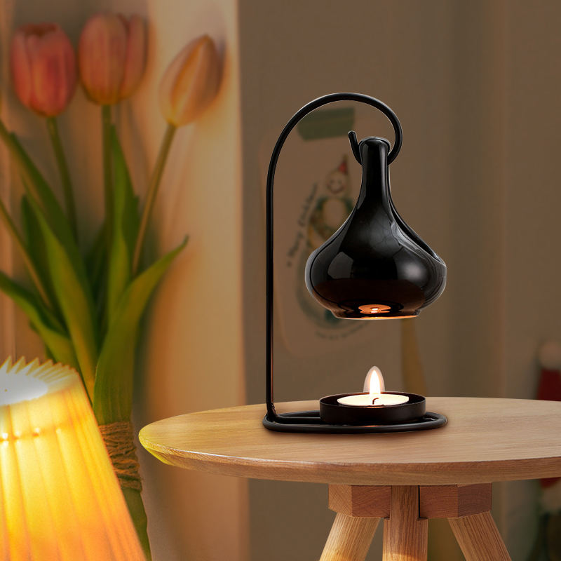 Black Creative Halloween Hanging Shape Tea Light Candle Holders Tear Drop Oil Warmer Essential Oil Wax Melt Burner 