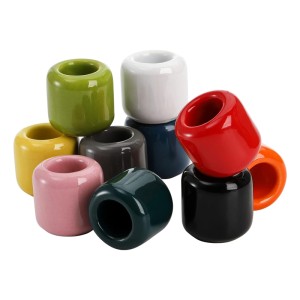 10Pcs Home Decoration Mini Colorful Ritual Ceramic Chime Candle Holder Set for Spell Casting Altar Vigil 