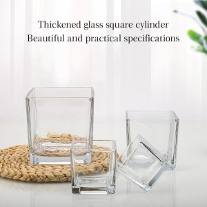 High Quality Multi-Sized Tealight Candle Holders Diy Scented Candle Containers Empty Glass Quadrate Square Mini Candle Jar 