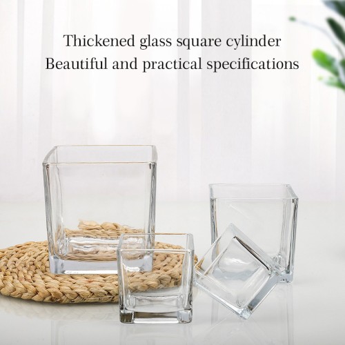 High Quality Multi-Sized Tealight Candle Holders Diy Scented Candle Containers Empty Glass Quadrate Square Mini Candle Jar