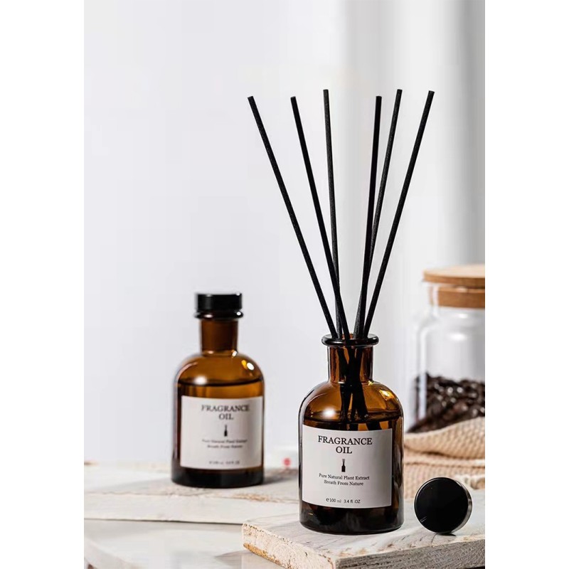 Wholesale Household Fragrance Bottle 125ml Dark Brown Clear Glass Empty Reed Diffuser Bottle Glass Diffuser Bottles 