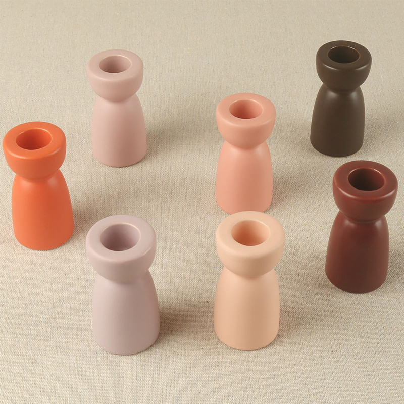 Modern Candlelight Dinner Home Decor Multi-Color Tapered Candle Stand Ceramic Taper Candle Holder Candlestick Holders 