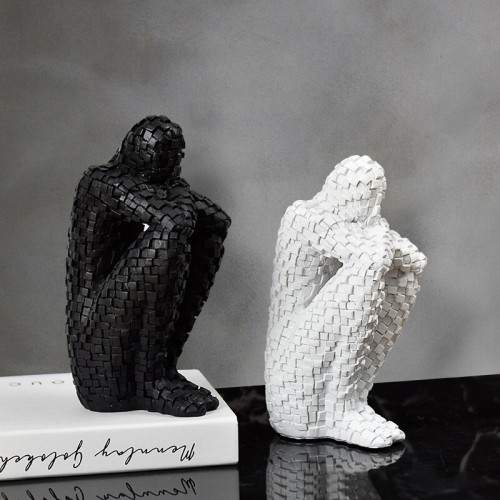 Aesthetic Decoration Mini Thinker Statues Men Abstract Art Resin Sculpture Craft Table Decor for Living Room