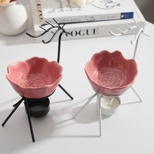 Deer-Shaped Home Decoration Metal Tealight Candle Holders Essential Oil Incense Aroma Burner Tea Light Holder