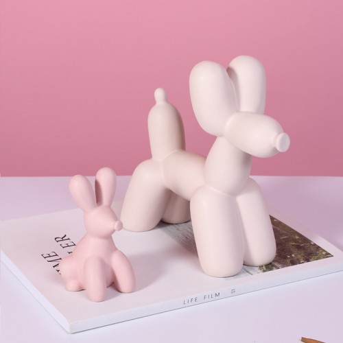Creative Cute Animal Crafts Decorative Ceramics Funky Home Decor Knick-Knacks Modern Desktop Ornament Balloon Dog Sculpture