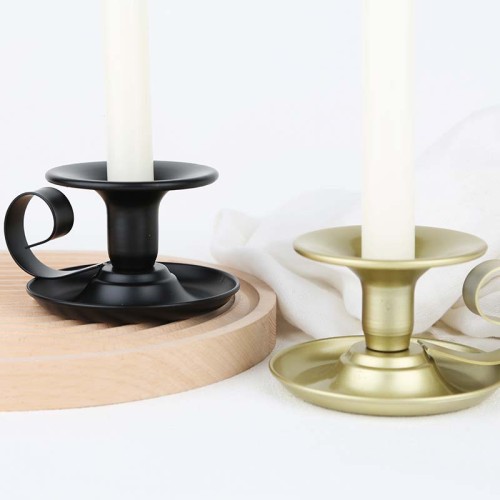 Black Gold Iron Candlestick Taper Candle Holder Creative Metal Plating Candle Stand for Table Wedding Decoration
