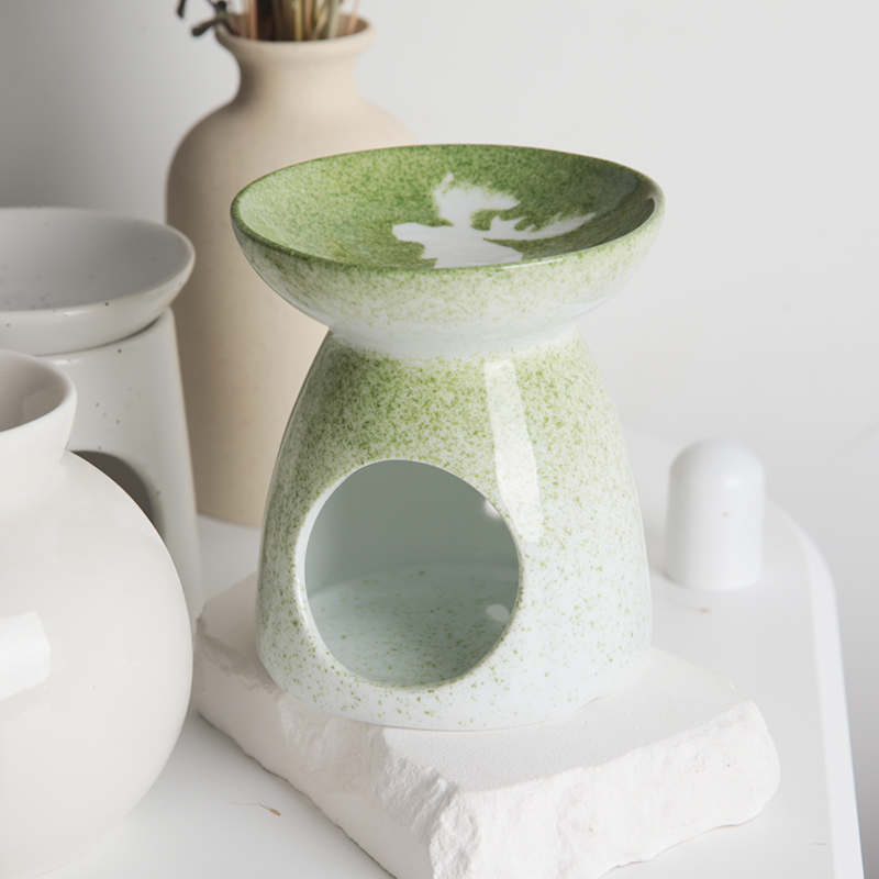 Colored Drawing Ceramic Tealight Candle Holder Burner Essential Oil Candle Wax Warmer Aromatherapy Aroma Ceramic Oil Diffuser 