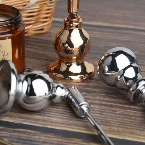 Creative Gold & Silver Bell Gourd Shaped Candle Snuffer Metal Wick with Long Handle Elegant Candle Accessories Tool