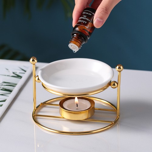 Metal Ceramic Essential Oil Burner Wax Melt Warmer Vintage Scented Fragrance Aroma Aromatic Tea Light Oil Burners