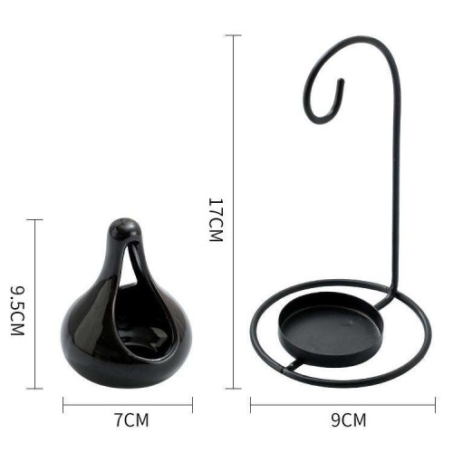 Black Creative Halloween Hanging Shape Tea Light Candle Holders Tear Drop Oil Warmer Essential Oil Wax Melt Burner