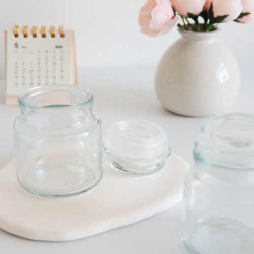 Small Mushroom Shape Food Storage Containers 100ML Sealable Glass Scented Candle Empty Jar Vessel With Lid for Making Candles