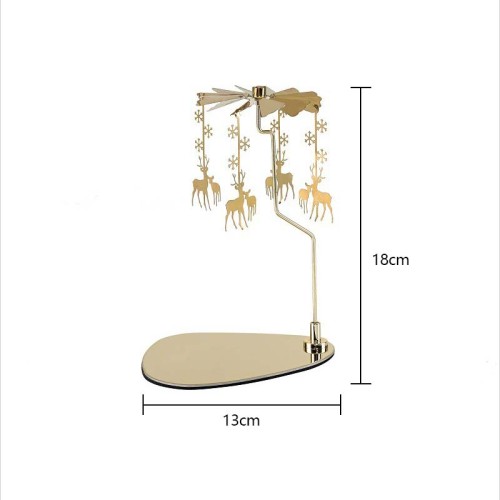 Room Decoration Christmas Gifts Triangular Tray Rotating Carousel Candle Spinner Fairy Aromatherapy Wind Chime Candle Holder