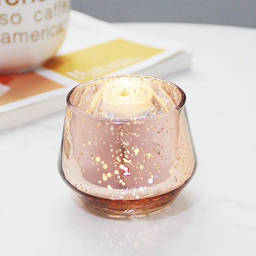 Electroplate Mercury  logo Wedding Candle Holders Table Decorations Luxury Glass Candle Jars