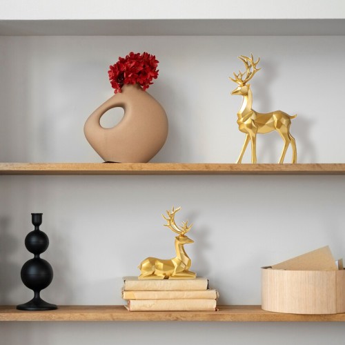 Nordic 2Pcs Deer Shaped 3D Geometric Art Deco Sculptures Ornaments Resin Crafts Decoration Sculpture for Home Decoration