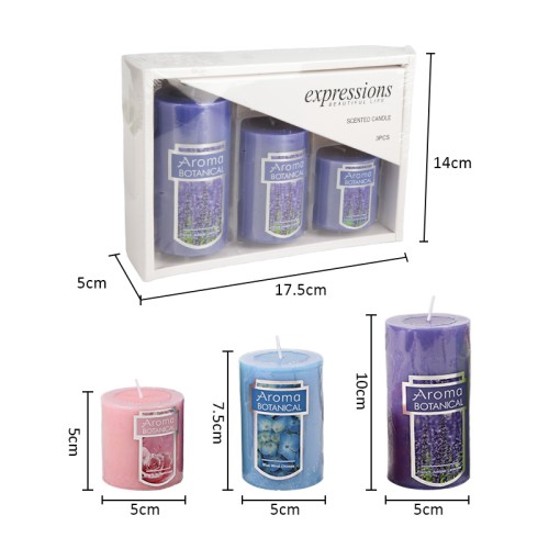 Wholesale Smokeless and Long Burning Decorative Candles Dinner Table Decor Smokeless Cylindrical Scented Pillar Candles Set