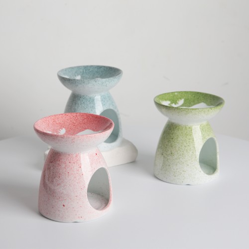 Colored Drawing Ceramic Tealight Candle Holder Burner Essential Oil Candle Wax Warmer Aromatherapy Aroma Ceramic Oil Diffuser