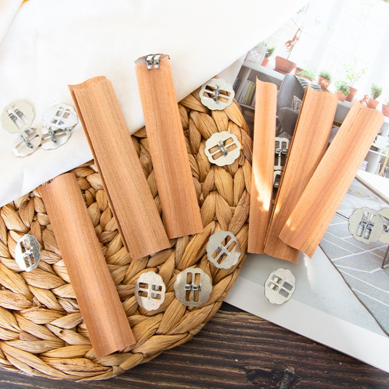 Smokeless Crackling Wood Wicks with Iron Stand Natural Wicks for DIY Candles Making Wooden Candle Wicks with Clips 